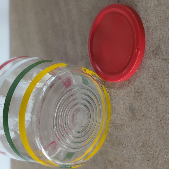 Vintage Flexeel Glass Juice Pitcher Carafe Decanter MCM Stripe Fiesta Print - Picture 8 of 10